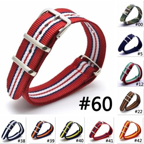 18mm Nylon Watch Band Army Sports Nato Strap 16mm 20mm 22mm 24mm Band Substitute Dw Watch Woven Wristband Buckle Belt