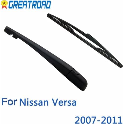 Wiper 14" Rear Wiper Blade & Arm Set Kit For Nissan Versa 2007-2011 Windshield Windscreen Rear Window