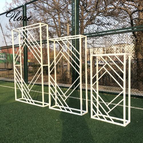 Flone Diamond Wedding Arch Backdrop Props Wrought Iron Geometric Square Frame Party Stage Screen creative background Stand