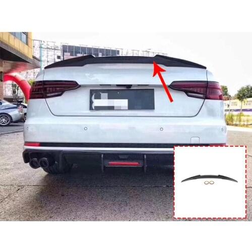 For Audi A4 B9 2016-2019 Real Carbon Fiber Car Rear Spoiler Wing Trim Accessories