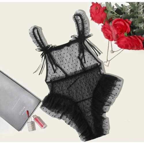 S-4XL 2021 New Women Plus Size Sexy Body Lace Lingerie Jumpsuit Underwear Ballet Lace Fringed Bodysuit Teddy transparente mujer