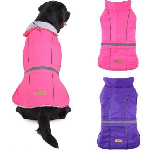 Winter Pet Dog Puppy Warm Reflective Clothes Soft Costume Coat Jacket Apparel Puppy Vest Warm Outfit Clothing for Big Dogs