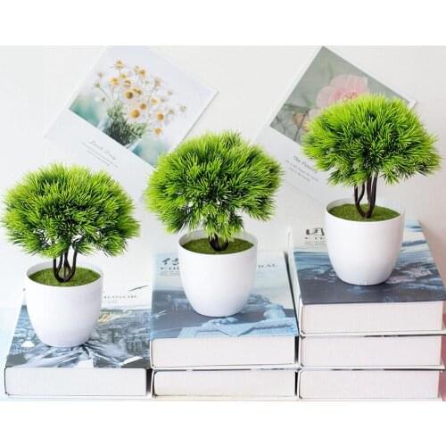 1Pc Artificial Pine Grass Plant Wedding Party Home Office Desktop Bonsai Decor