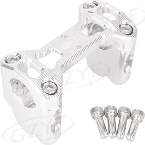 GZYF Motorcycle Handle Bar Riser Clamp Mount Replacement For BMW R1200GS 2013 2014 Silver 1PC