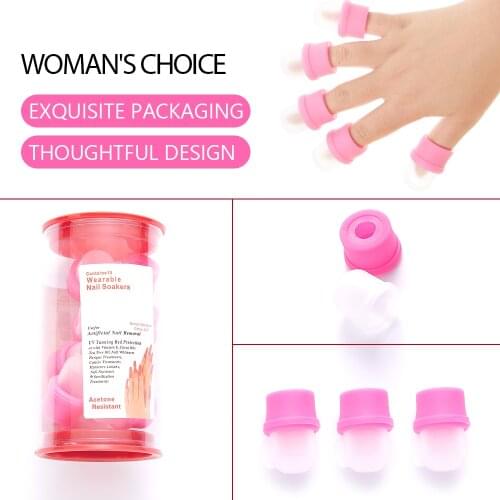 2 Type DIY Nail Art Tool Wearable Nail Soak Soaker Polish RemoverAcrylic UV Gel Polish Remover Soaker Clip Soaker Caps W-F-007