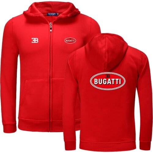 2021 New Men Bugatti Hoodies Sweatshirt Zipper Streetwear Hoodie Plain Hoodie Hooded Sweatshirts