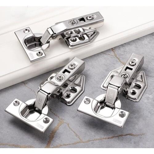 4 Pieces Of 304 Stainless Steel Hinges, Hydraulic Buffer Damping, Silent Wardrobe Doors, Spring Hinges