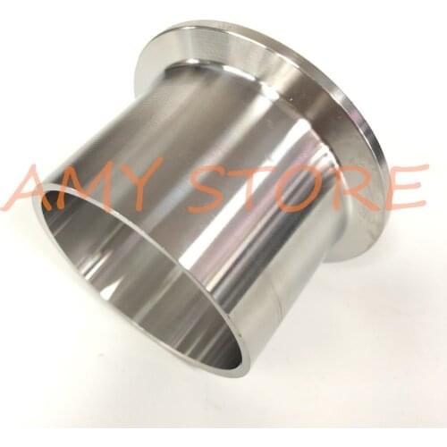 51mm 2" Tube OD x 2" Tri Clamp x 40mm Height SS304 Stainless Steel Sanitary Weld Ferrule Connector Pipe Fittings Ferrule OD:64mm