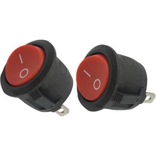 Free shipping 100PCS /LOT rocker switch faucet hole diameter 20mm round button switch round 2 feet 6A 250V