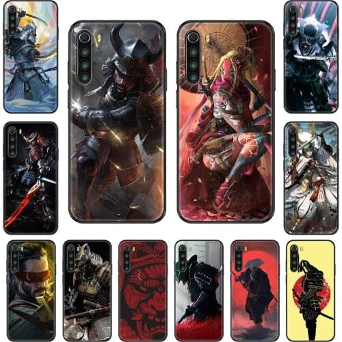 Samurai Japan soldier Phone case For Xiaomi Redmi Note S2 4 5 6 7 8 A S X Plus Pro black pretty prime art Etui silicone