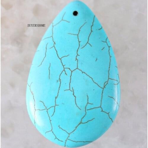 Men Women Fashion Jewelry Gift Natural Stone Water Drop Bead Green Howlite Pendant 1Pair/Lot K024