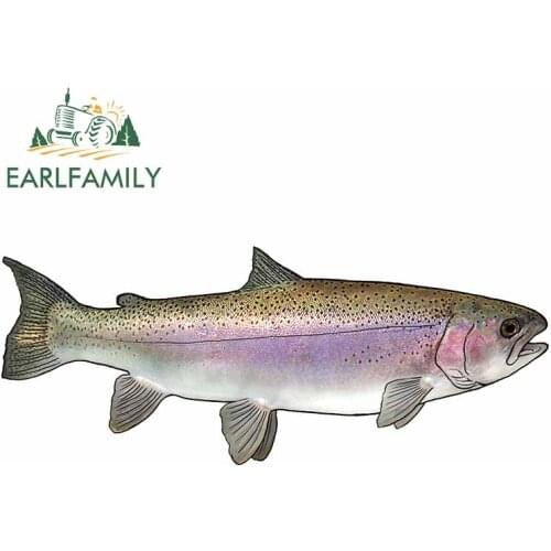 EARLFAMILY 13cm x 5.3cm For Salmon Sunscreen Car Stickers Motorcycle Decal Occlusion Scratch Vinyl Material Decoration