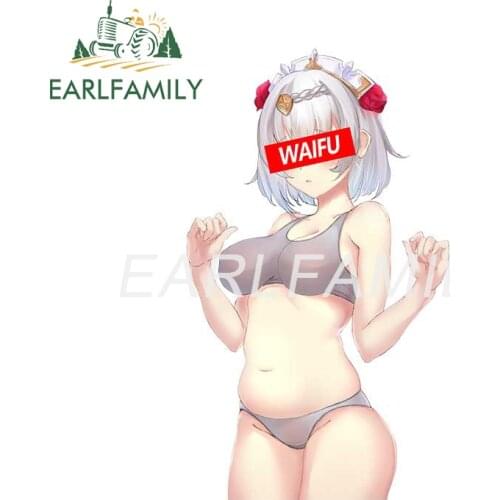 EARLFAMILY 13cm x 7.6cm for Waifu Genshin Impact Car Accessoires Stickers Campervan Decal Windshield Car Refrigerators Decor