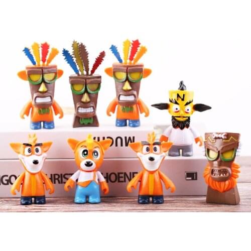 6Pcs/Set Crash Bandicoots Action Figure Toys Cartoon PVC Daniel Tiger Family Collect Model Doll Toy Kids Christmas Gifts