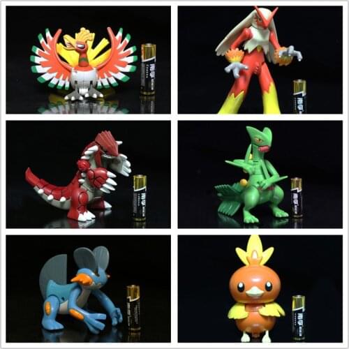 Pokemon action figures large elf flame chicken giant marsh monster fire juvenile chicken collection model toys childrens gifts