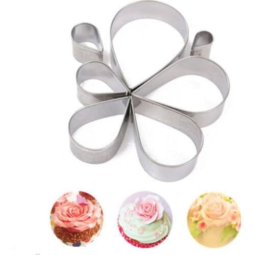 7Pcs/set Cookie Cutters DIY Pastry Fondant Stamping Mold Rose Petal Sugar Craft Biscuit Cutters Chocolate Cake Decorating Tools
