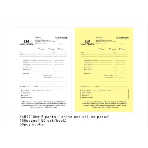 Custom print A5 50pcs two copy invoice book ,free shipping by TOLL or EMS