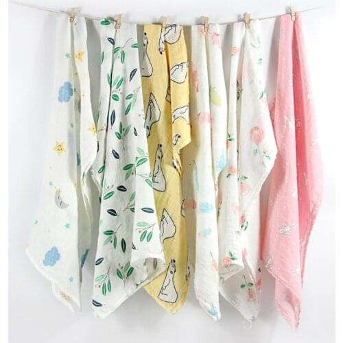 Cotton Baby Blankets Newborn Muslin Swaddle Wrap Feeding Burp Cloth Towel Scarf P31B