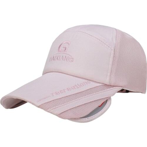 Outdoor hiking Sunshade Cap Wide Retractable Brim Cotton Breathable Mesh Sun Hat Fishing Camping Travel Beach cap