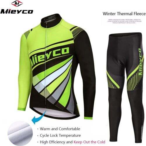 Competition Man Fleece Cycling Jersey Set Long Sleeve Bicicleta Clothing Mieyco Mtb Biker Jersey Outfit Maillot Ciclismo Hombre