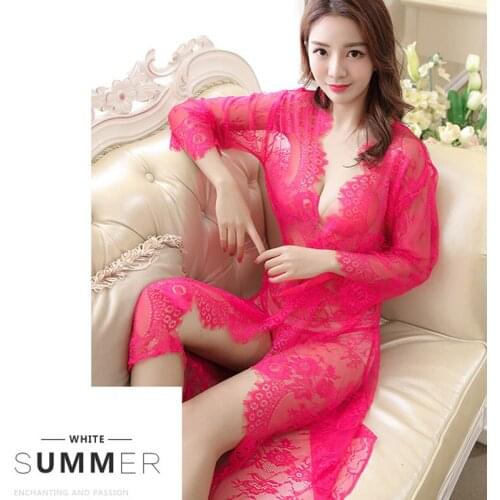 Lace Crochet Corset Nightwear Chemises Bodydoll Sash Chemise Sleepwear Sheer Teddy Honeymoon Bridal Wedding Nighties Sleepshirt