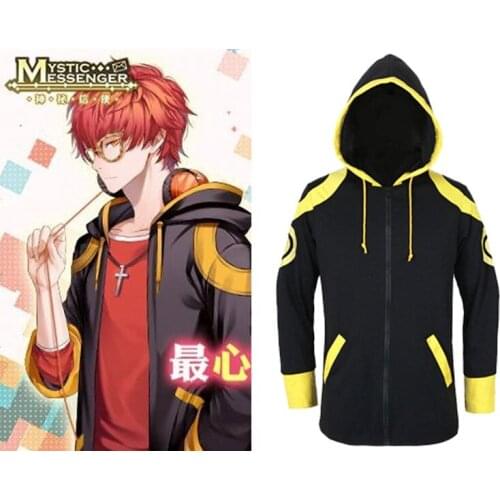 Game Mystic Messenger 707 Saeyoung Luciel Choi Cosplay Costume Hooded Sweatshirt Jacket Men Hoodies Coat Top
