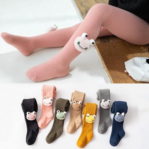 0-3Yrs Newborn Baby Girls Tights Kids Leggings 2020 Autumn Winter Mink Fleece Cute Frog Cartoon Infant Girl Pants Toddler Tights