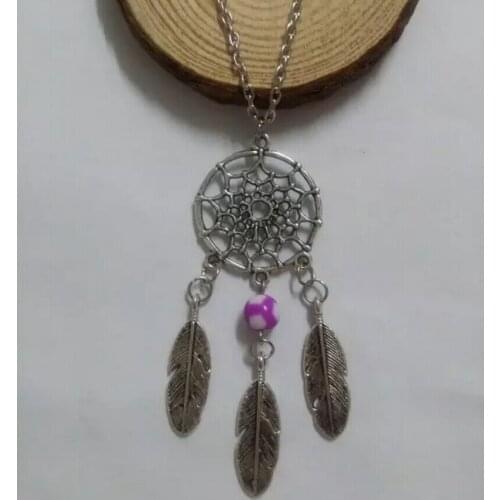HOT !!!New Fashion Dreamcatcher Vintage Charm Choker Dream Catcher Feather Football Beads Pendant Necklace Jewelry B586