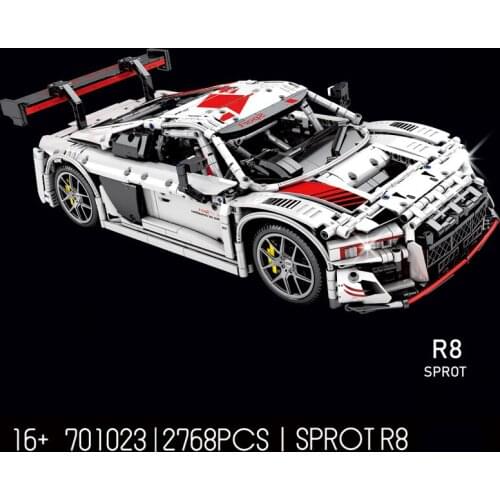 1:10 scale super sport car Technical building block audis r8 2019 LMS GT3 model vehicle steam assembly bricks toys collection