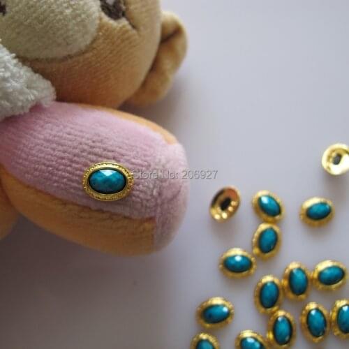 MD-421 10pcs Fancy Blue Stone Gold Deco Metal Charms Metal Deco Charms Nail Art