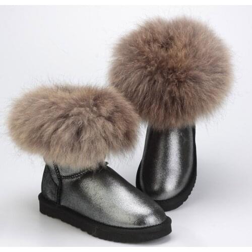 Top Quality Fashion Genuine Sheepskin Leather Snow Boots Australia Ankle Boots Warm Wool Natural Fur Winter Boots Women Boots