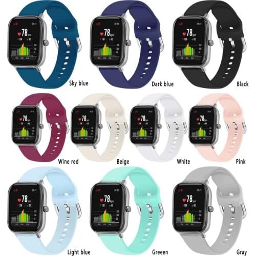 Water Washable Silicone Bands For Xiaomi Huami Amazfit GTS 20mm Smart Watch 2019 Lightweight Sports Men Women Breathable Strap