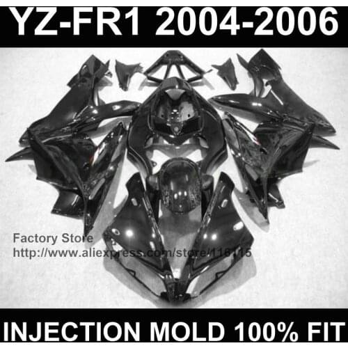 New! Injection mold body repair parts for YAMAHA YZF R1 fairings YZF1000 1 2004 2005 2006 YZFR 04 05 06 all black custom fairing