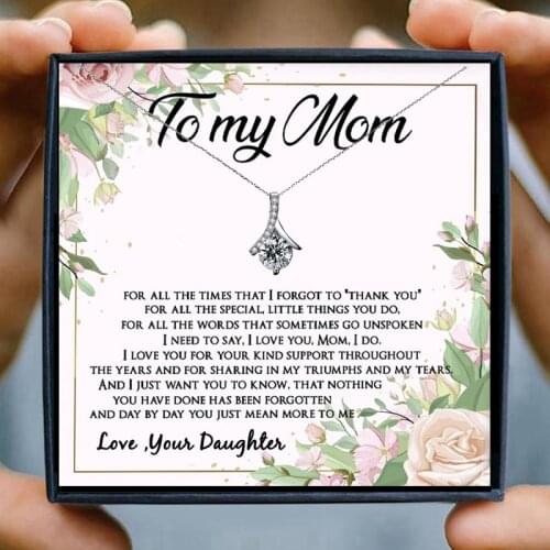 Gifts for Mom Necklaces Crystal Chain Necklaces for Women Crystal Best Friends Collares Bijoux Birthday Daughter Christmas Gift