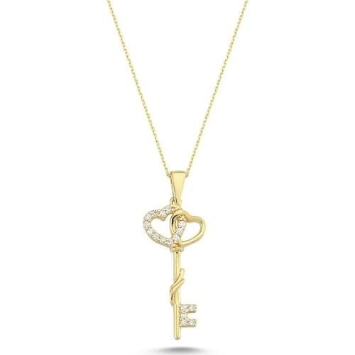 14k (585) Gold and Key Pendant, Necklace