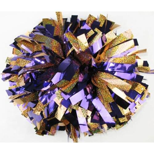 Cheerleading Pom Poms 3/4"x 6"~custom Color Metallic Whit And Plastic Royal Blue Handmade New Hot Sale
