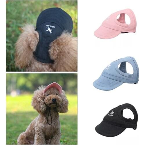 Adjustable Dog Baseball Cap Outdoor Sport Sun Protection Hat for Dog Cat Visor Sunbonnet Outfit with Ear Holes Pet Accessories