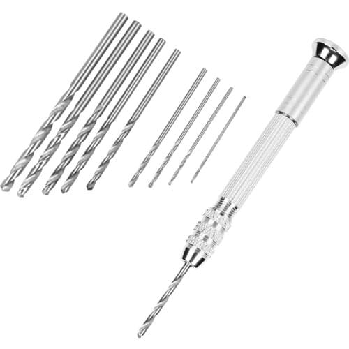Hand Twist Drill S 4 Chuck Twisted Drill With 20 Drill Bits Hardware Woodwork Tools Aluminum Alloy For Model Making Drilling