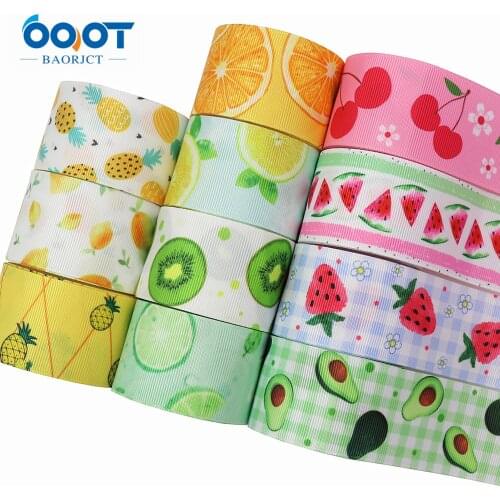 Fruit Series Thermal Transfer Printed Grosgrain Ribbons,38MM 10Yards M-21819-1273 Bow Cap DIY Party Gift Packaging Materials