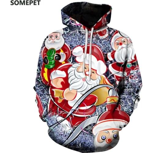 Christmas gift theme mens hoodie mens 3D printing hooded sweatshirt fashion snowman hooded pullover kids wear