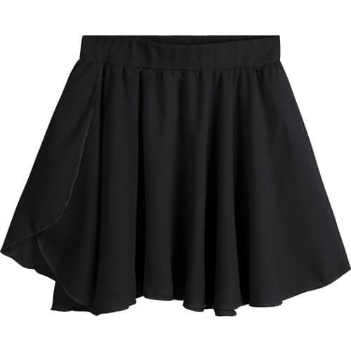 New Kids Girls Dance Basic Classic Chiffon Dress Mini Pull-On Wrap Skirt Solid Color Breathable Ballet Skirt for Class Exercise