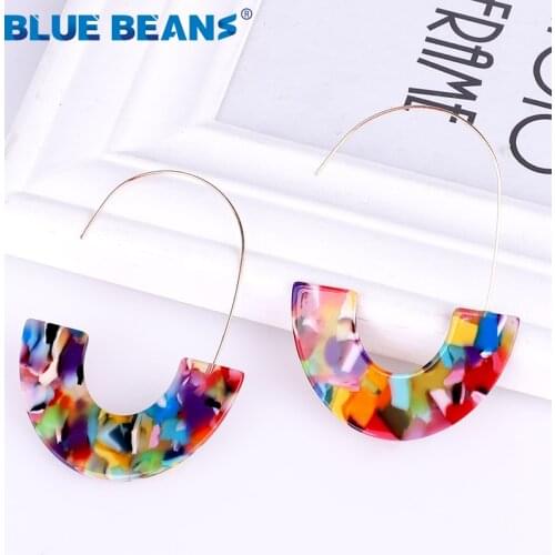 CC Earrings Leopard Acrylic Bohemian Colorful For Women Earings Fashion Geometric Dangle Drop Resin Statement African Boho 2019