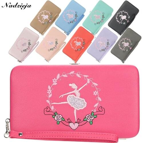 Baellerry Womens Storage Clutch Wallet With Coin Pocket Women Purse Card Holder Embroidery Elegant Ballerina Vintage Wallets