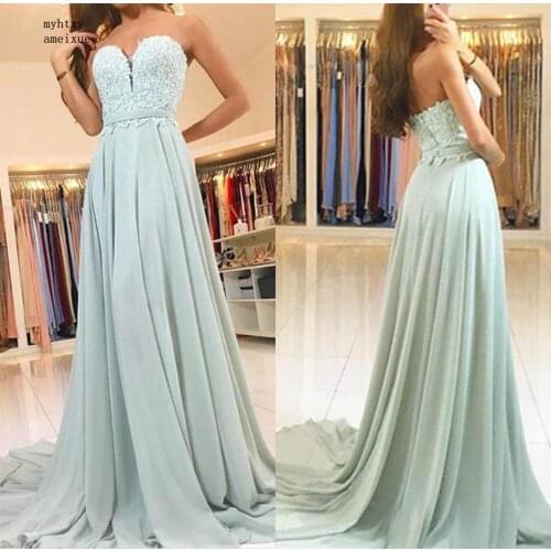 2020 Sage Green Sweetheart Evening Dresses Long Simple Backless Appliques Evening Gowns for Women Custom Make Plus Size Dress