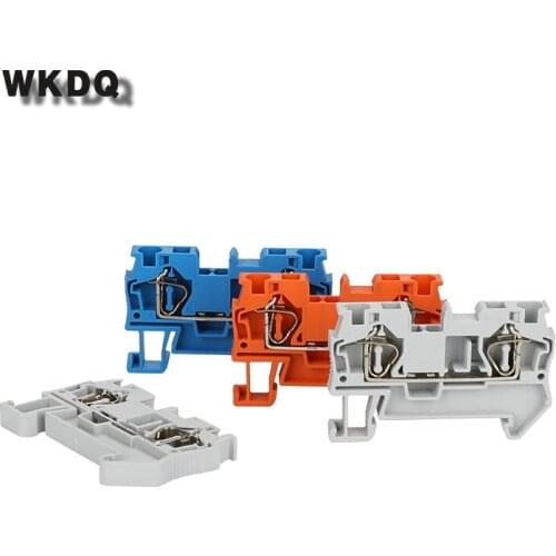 10pcs ST 4 Wire Conductor Universal Spring-cage Connection Din Rail Terminal Block Connector WONKEDQ