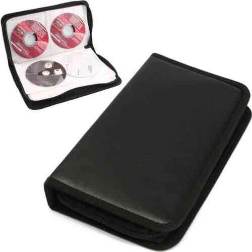 80 Pcs Pu Imitation Leather Car Cdbag CD DVD VCD Disc Holder Album Portable Folder Wallet Storage Case Carry Bag Organizer