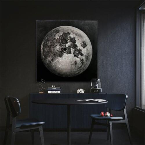 Handmade abstract earth moon Mars planet painting modern home decoration wall art hotel bar restaurant decoration oil painting