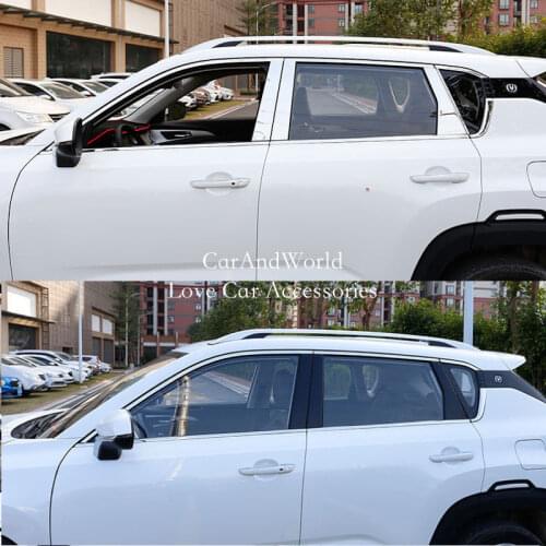 For Changan cs35 plus 2018-2020 Car Window Center Pillar Strips Door Frame Garnish Trims Stainless Steel Molding Accessories