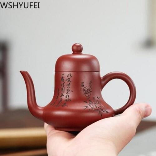 Yixing teapot zisha tea pot Raw ore Purple mud handmade kettle purple clay drinkware customized gifts authentic 130ml
