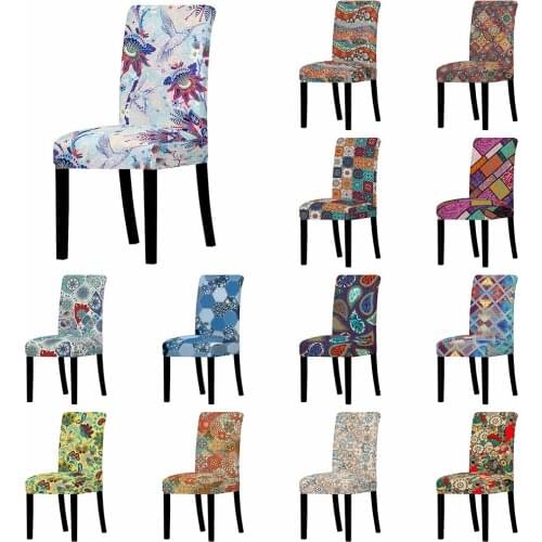 Bohemia Chair Cover Stretch Elastic Seat Chair Covers Removable And Washable For Banquet Hotel Dining Room Office Chair Cover